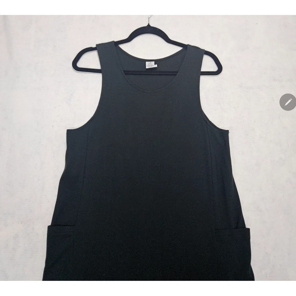 Peruvian Connection Dress Sz M 8 10 Black Jumper Maxi Pockets Long Pima Cotton - Picture 3 of 9
